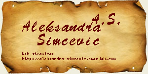 Aleksandra Simčević vizit kartica